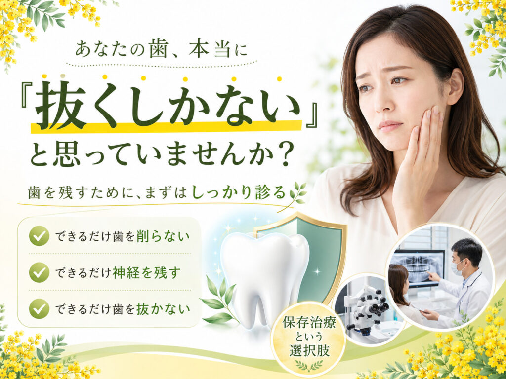 あなたの歯、本当に「抜くしかない」と思っていませんか？